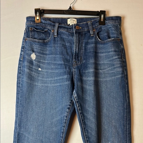 J. Crew Jeans Womens Denim Straight Blue Medium Wash Raw Hem Mid Rise Size 30 - Picture 3 of 8